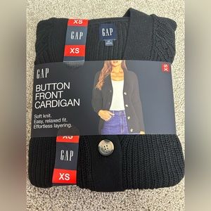 Gap Button Front Cardigan Black XS